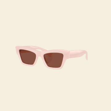 Pink cat-eye sunglasses, cut out in the app.